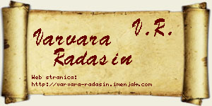 Varvara Radašin vizit kartica
